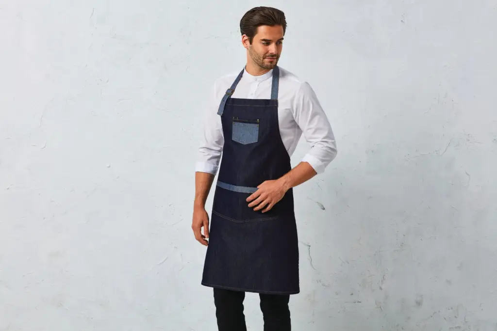 Domain - Contrast denim halterschort