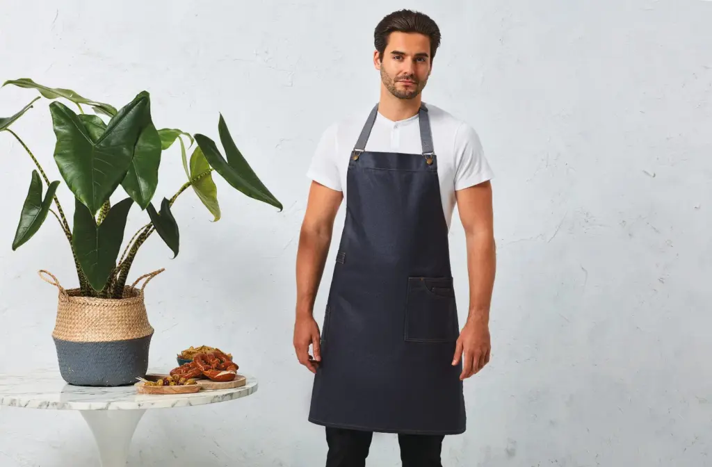 District - Waxed look denim halterschort — productfoto 3