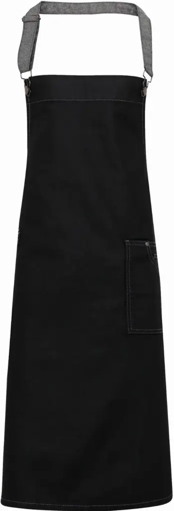 District - Waxed look denim halterschort, black denim — productfoto 5