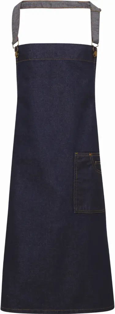 District - Waxed look denim halterschort, indigo denim — productfoto 6