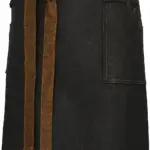Division - Waxed look denim waist apron, black / tan denim — productfoto 5