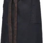 Division - Waxed look denim waist apron, indigo / brown denim — productfoto 7