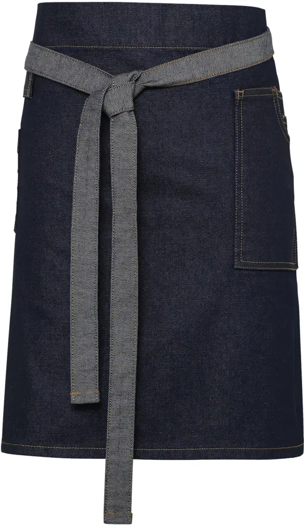 Division - Waxed look denim waist apron, indigo denim — productfoto 8