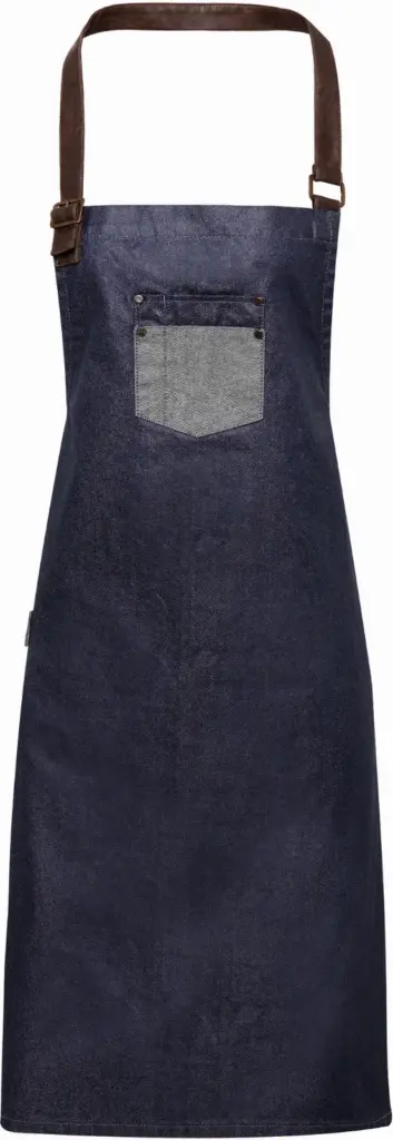 PS_PR136_INDIGODENIM - Hidalgo-werbeartikel Division - Waxed look denim bib apron with faux leather, indigo denim — productfoto 8