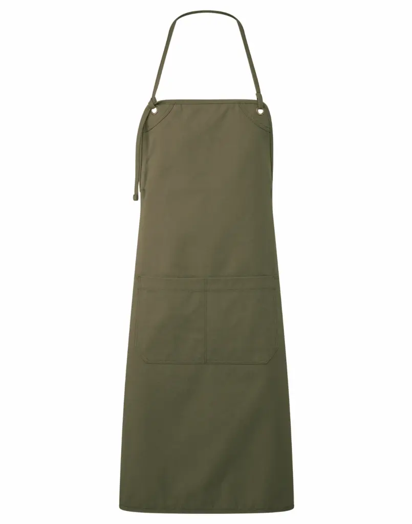 PS_PR181_OLIVE - Hidalgo-werbeartikel Artisan's Choice canvas schort met zak, olive — productfoto 7