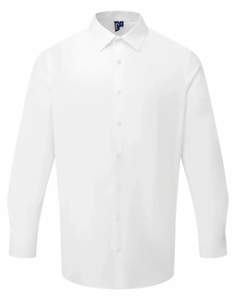 PS_PR203_WHITE - Hidalgo-werbeartikel RECYCLIGHT herenoverhemd van popeline met lange mouwen, white — productfoto 3