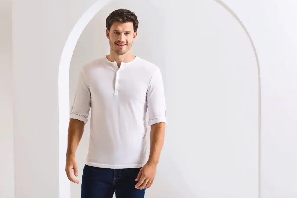 PR218_2026 - Hidalgo-werbeartikel Long John - Men's roll sleeve T-shirt — productfoto 4