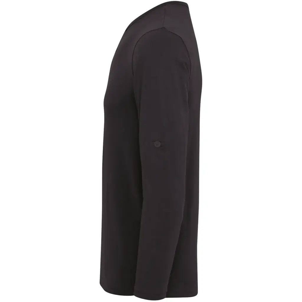PS_PR218-S_BLACK - Hidalgo-werbeartikel Long John - Men's roll sleeve T-shirt, black — productfoto 5