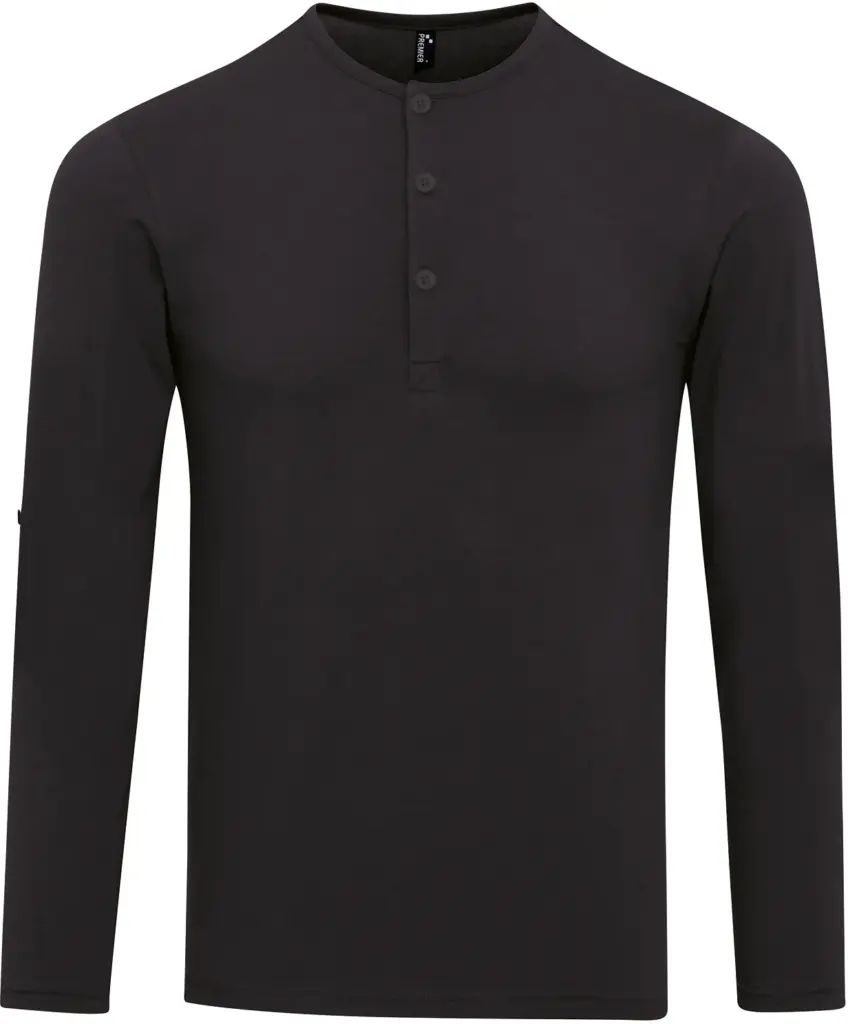 Long John - Men's roll sleeve T-shirt, black — productfoto 6