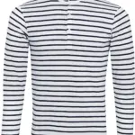 Long John - Men's roll sleeve T-shirt, white / navy — productfoto 8