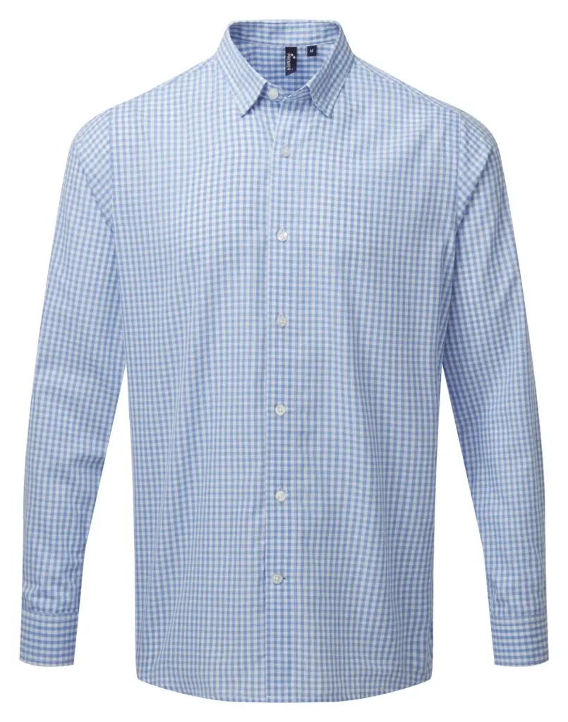 Overhemd met grote vichyruiten, light blue / white — productfoto 4