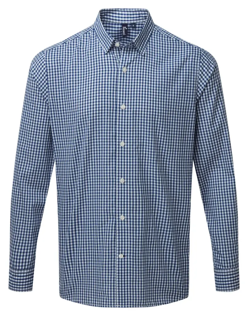 Overhemd met grote vichyruiten, navy / white — productfoto 5
