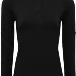 Long John - Women's roll sleeve T-shirt, black — productfoto 6