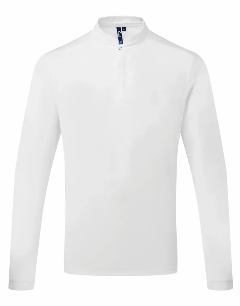 PS_PR647_WHITE - Hidalgo-werbeartikel Coolchecker Essential kokspolo met lange mouwen, white — productfoto 5