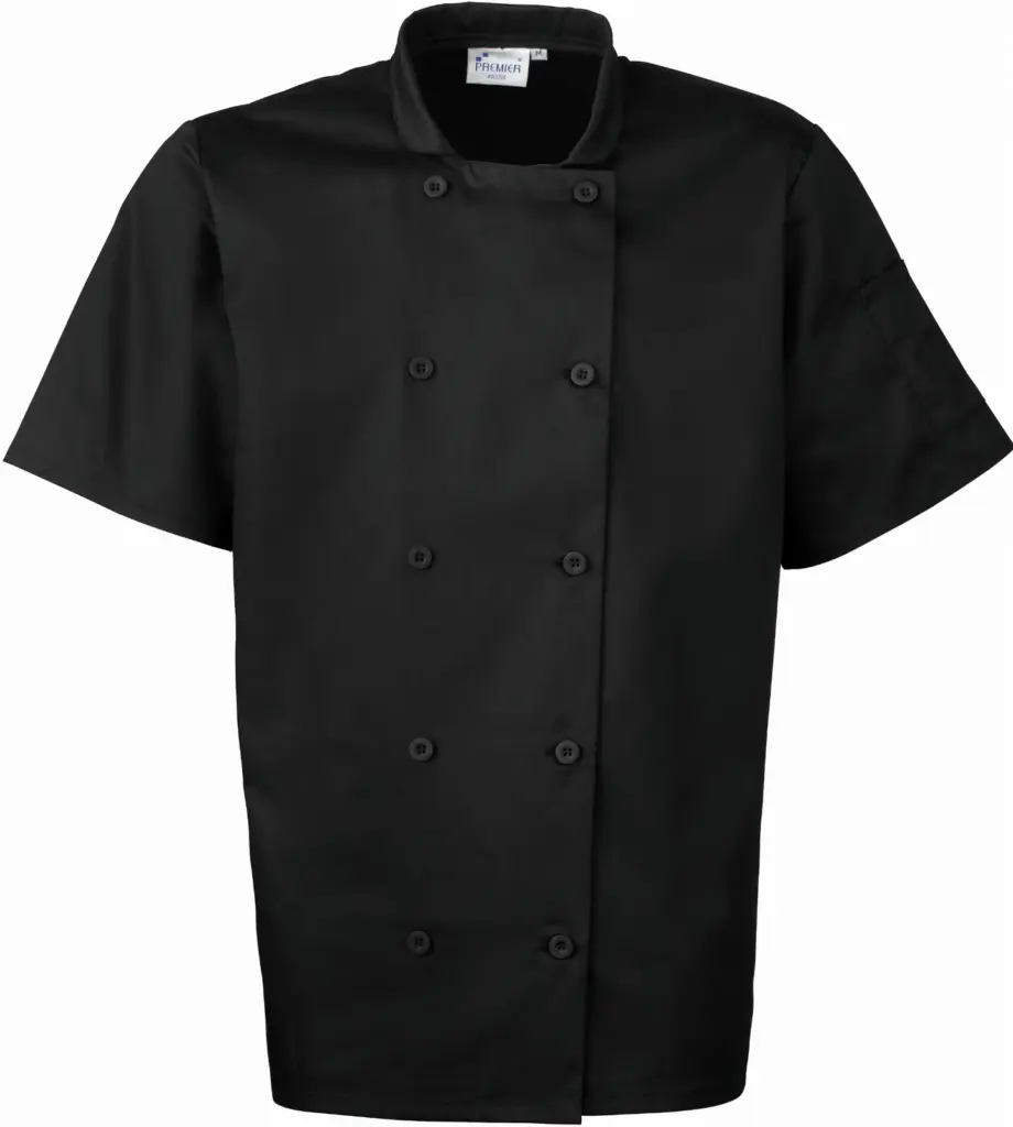 Short Sleeve Chefs Jacket, black — productfoto 5