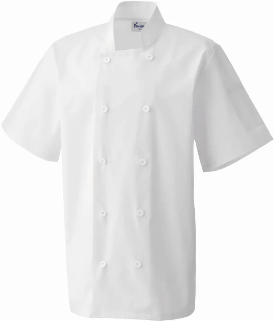 Short Sleeve Chefs Jacket, white — productfoto 7