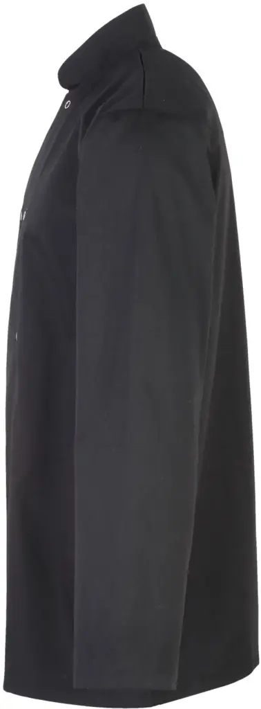 PS_PR665-S_BLACK - Hidalgo-werbeartikel Long Sleeve Press Stud Chef's Jacket, black — productfoto 4