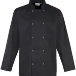 Long Sleeve Press Stud Chef's Jacket, black — productfoto 6