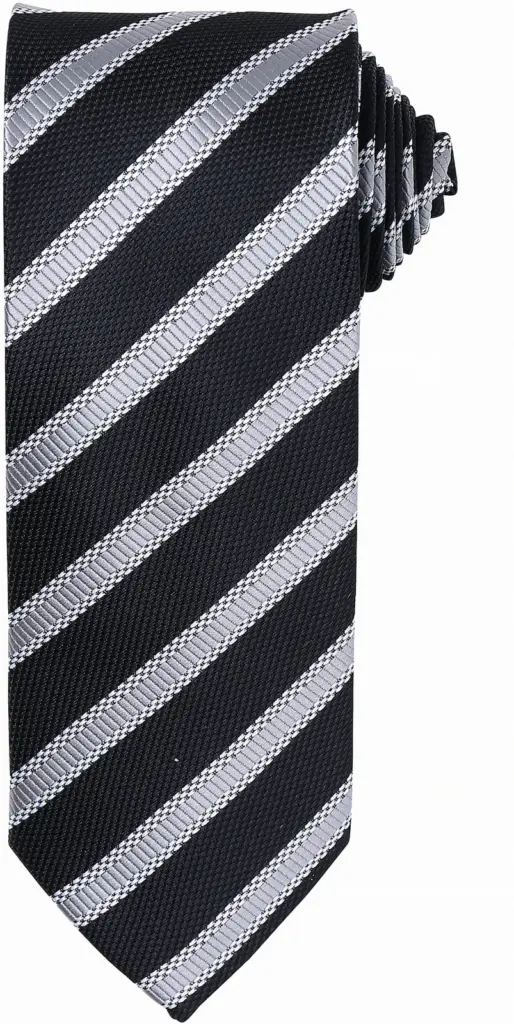 PS_PR783_BLACK-DARKGREY - Hidalgo-werbeartikel Stropdas "Waffle Stripe", black / dark grey — productfoto 6
