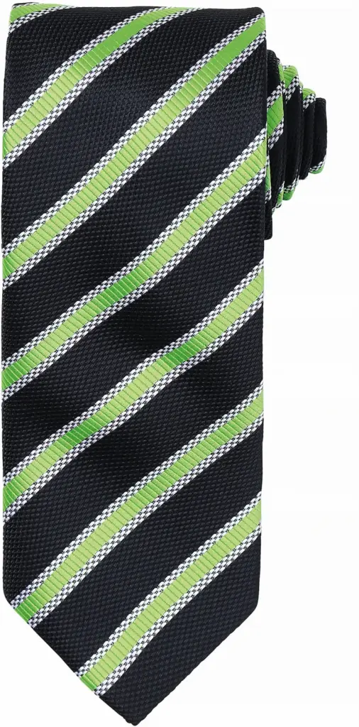PS_PR783_BLACK-LIME - Hidalgo-werbeartikel Stropdas "Waffle Stripe", black / lime — productfoto 7