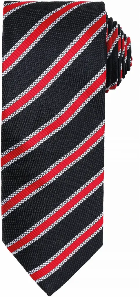 PS_PR783_BLACK-RED - Hidalgo-werbeartikel Stropdas "Waffle Stripe", black / red — productfoto 8