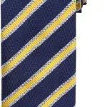 PS_PR783_NAVY-GOLD - Hidalgo-werbeartikel Stropdas "Waffle Stripe", navy / gold — productfoto 9