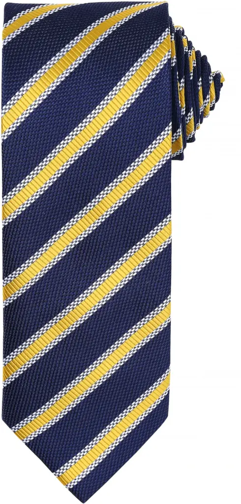 PS_PR783_NAVY-GOLD - Hidalgo-werbeartikel Stropdas "Waffle Stripe", navy / gold — productfoto 9