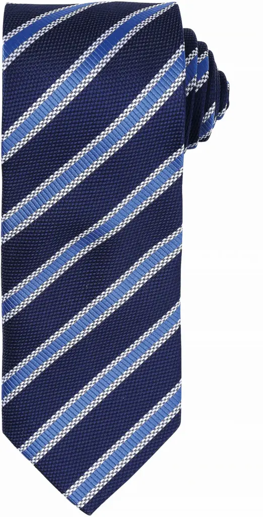PS_PR783_NAVY-ROYALBLUE - Hidalgo-werbeartikel Stropdas "Waffle Stripe", navy / royal blue — productfoto 10