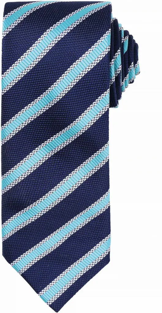 PS_PR783_NAVY-TURQUOISE - Hidalgo-werbeartikel Stropdas "Waffle Stripe", navy / turquoise — productfoto 11