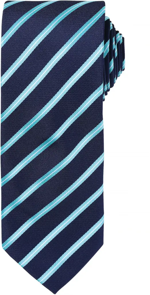 Stropdas "Sports Stripe", navy / turquoise — productfoto 6