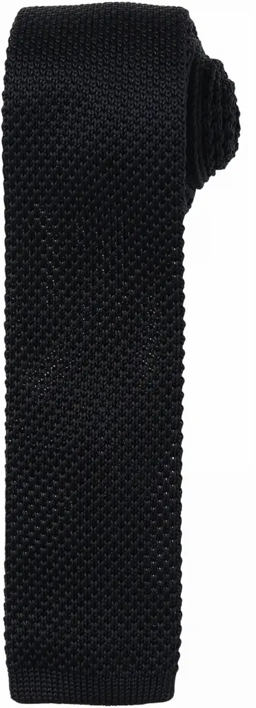 Smalle gebreide stropdas, black — productfoto 2