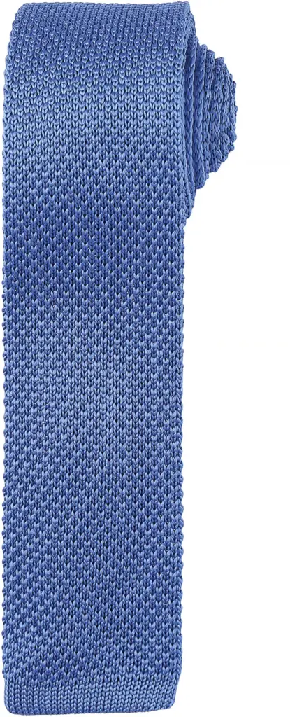 Smalle gebreide stropdas, mid blue — productfoto 3