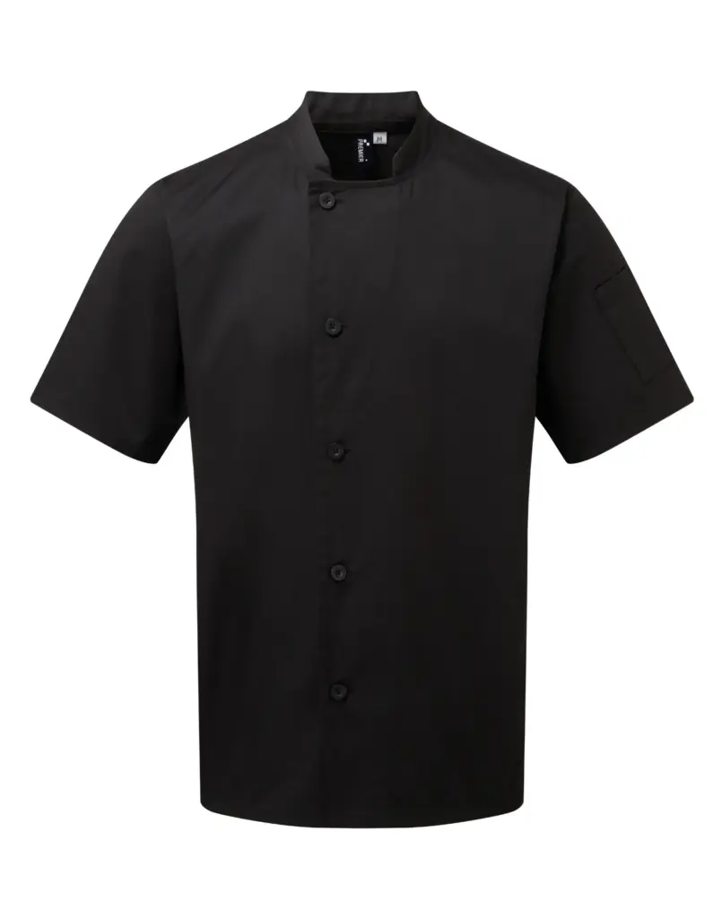 PS_PR900_BLACK - Hidalgo-werbeartikel Koksjasje met korte mouwen “Essential”, black — productfoto 5