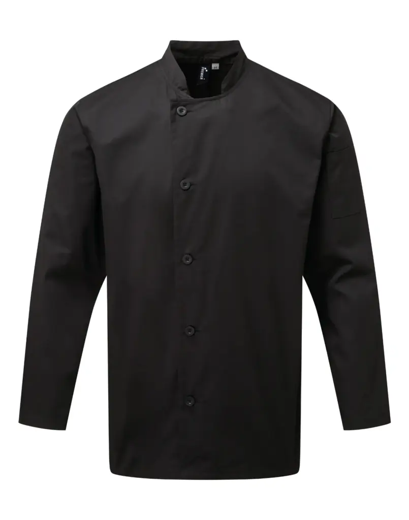 PS_PR901_BLACK - Hidalgo-werbeartikel Koksjasje met lange mouwen “Essential”, black — productfoto 5