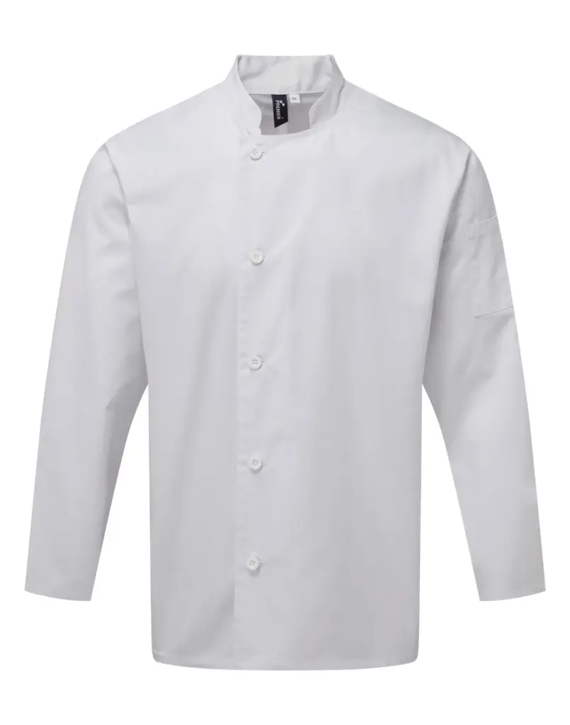 PS_PR901_WHITE - Hidalgo-werbeartikel Koksjasje met lange mouwen “Essential”, white — productfoto 6