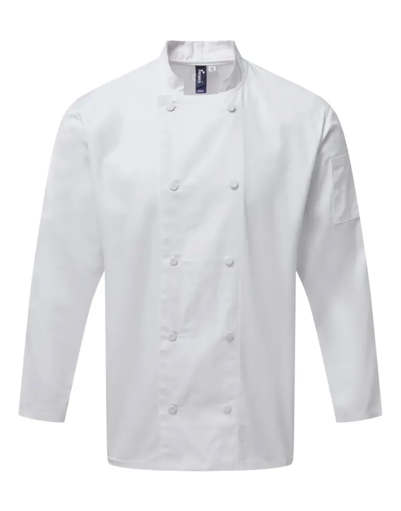 PS_PR903_WHITE - Hidalgo-werbeartikel Koksjasje met lange mouwen Coolchecker®, white — productfoto 6
