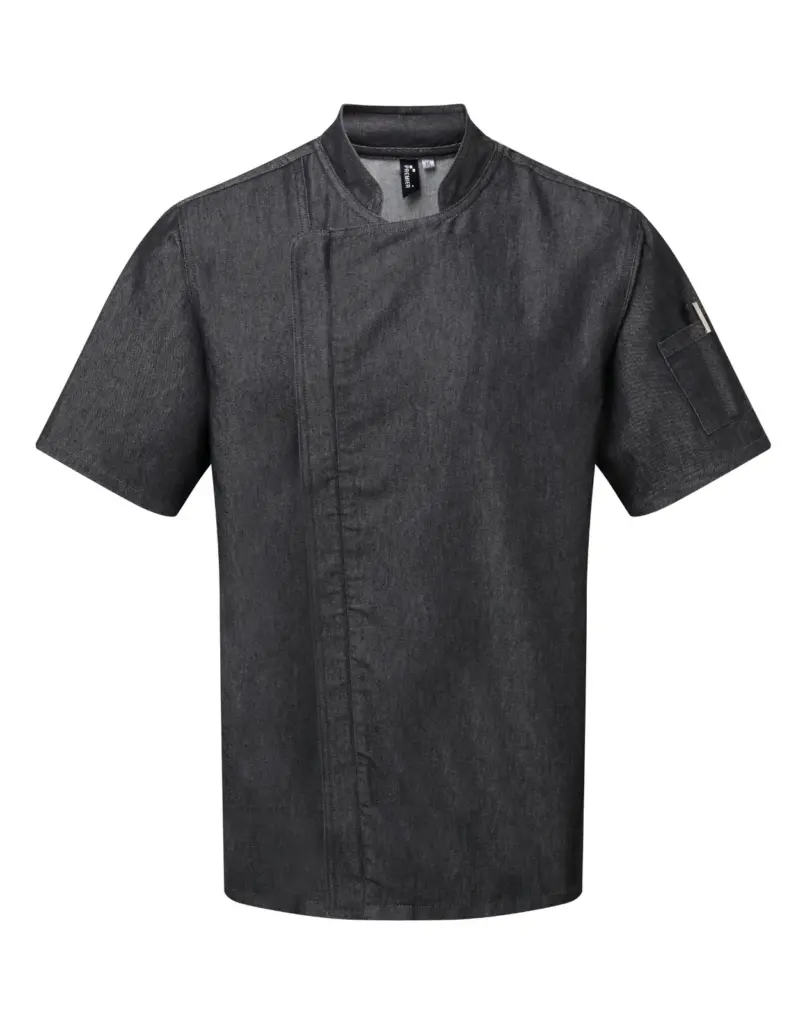 PS_PR906_BLACKDENIM - Hidalgo-werbeartikel Koksjasje “Zip close”, black denim — productfoto 2