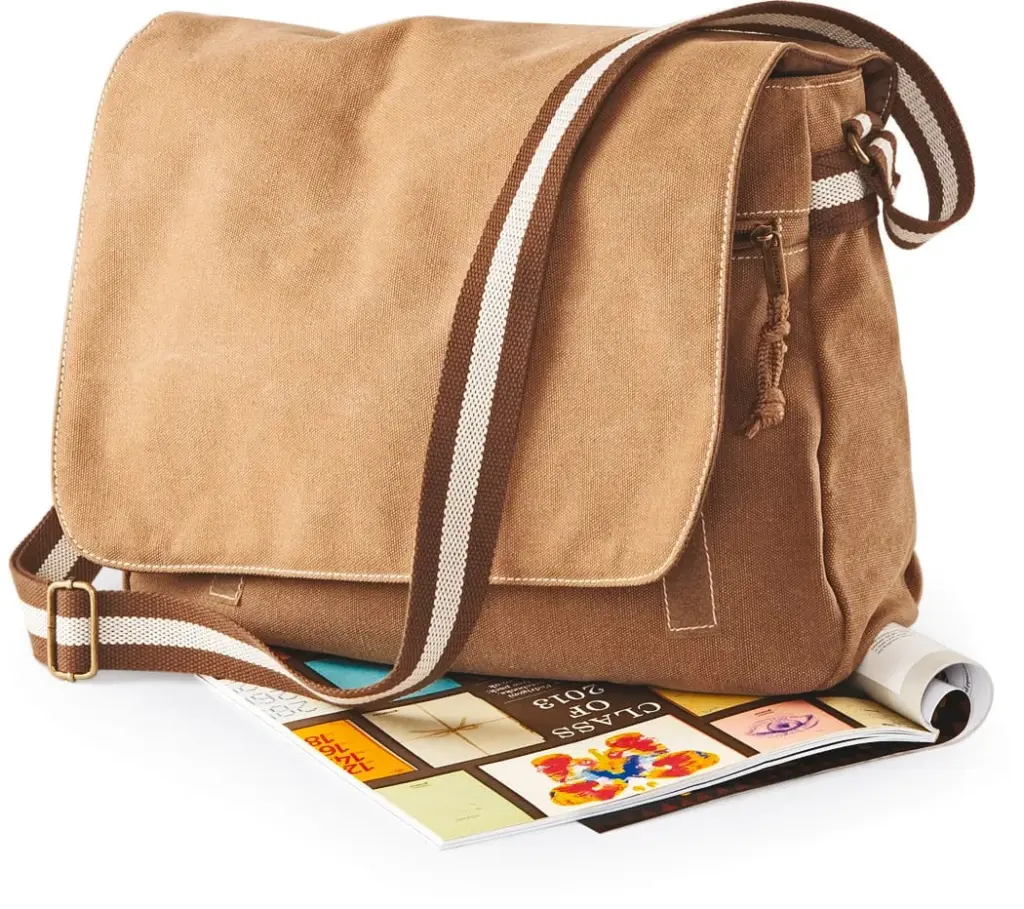 QD610-P_2017 - Hidalgo-werbeartikel Vintage canvas schoudertas — productfoto 2