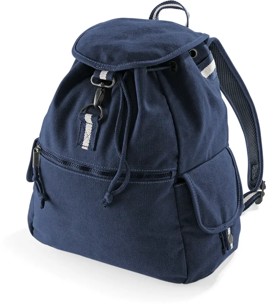 PS_QD612_VINTAGEOXFORDNAVY - Hidalgo Vintage canvas rugzak, vintage oxford navy — productfoto 7