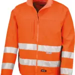 Hi-vis Softshelljack, fluorescent orange — productfoto 3