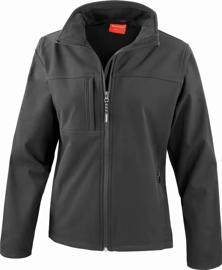 PS_R121F_BLACK - Hidalgo-werbeartikel Ladies Classic Softshell Jacket, black — productfoto 2