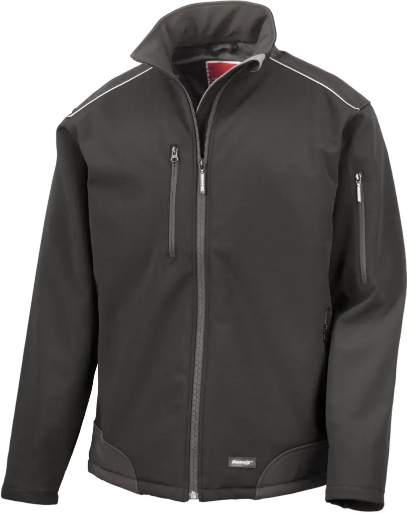 Softshell workwear jacket in ripstop Cordura®, black — productfoto 2
