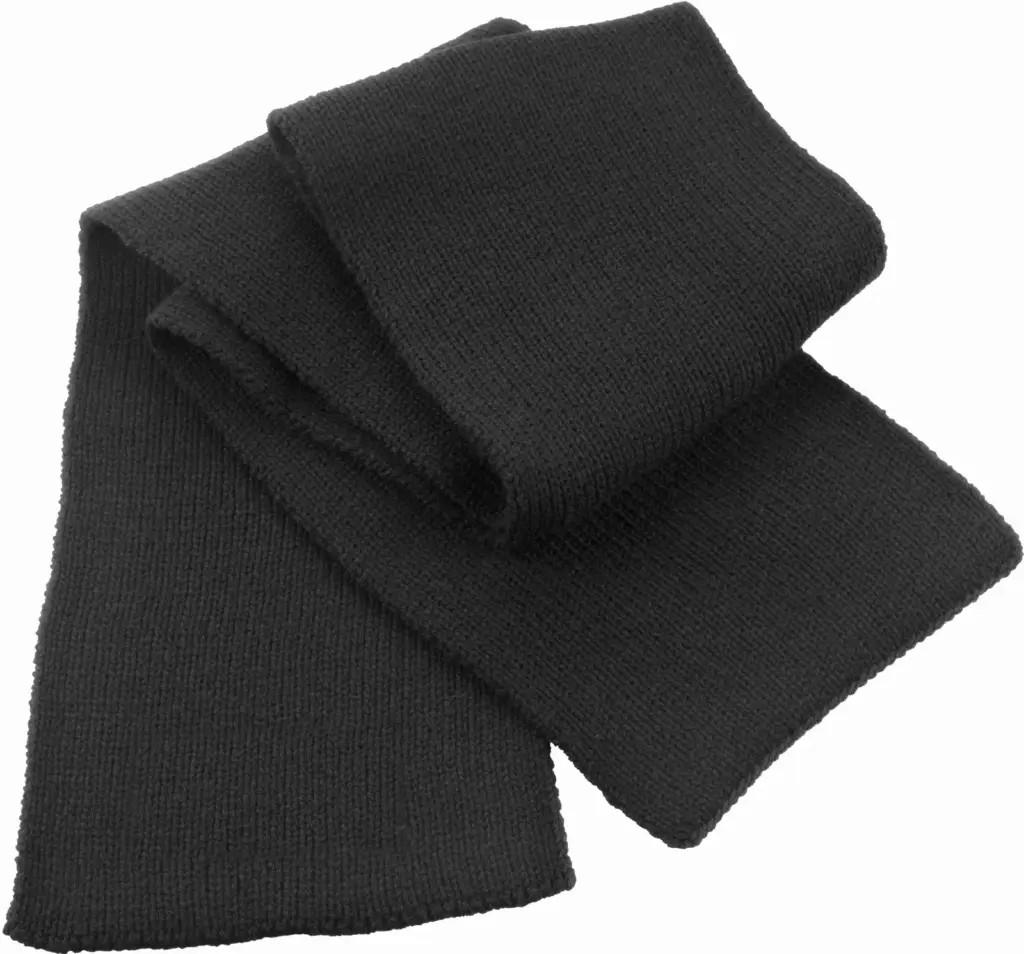Klassieke dikke gerbreide sjaal, black — productfoto 3