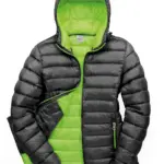 Womens Snow Bird jack met capuchon, black / lime — productfoto 3