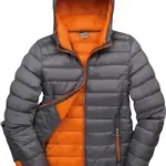 Womens Snow Bird jack met capuchon, grey / orange — productfoto 4