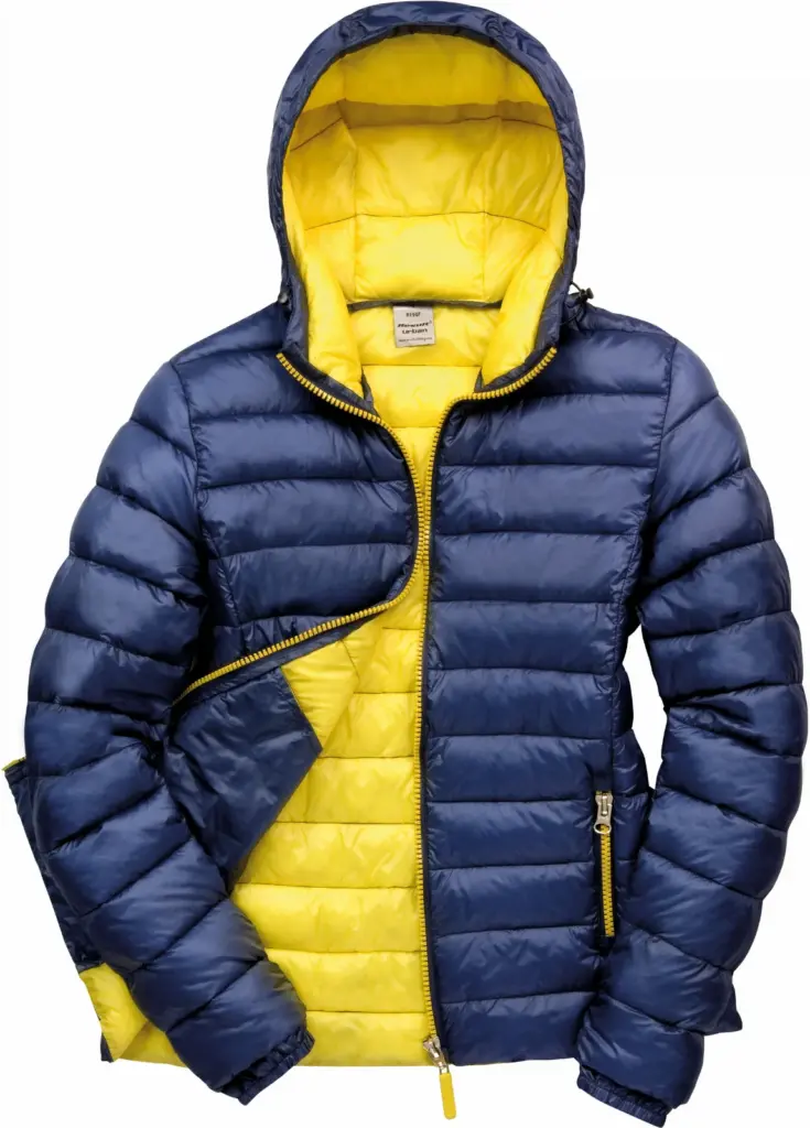 PS_R194F_NAVY-YELLOW - Hidalgo-werbeartikel Womens Snow Bird jack met capuchon, navy / yellow — productfoto 5