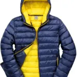 Mens Snow Bird jack met capuchon, navy / yellow — productfoto 5