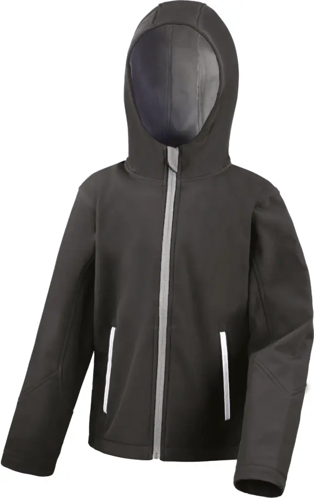 Kids Tx Performance Softshell met capuchon, black / grey — productfoto 4