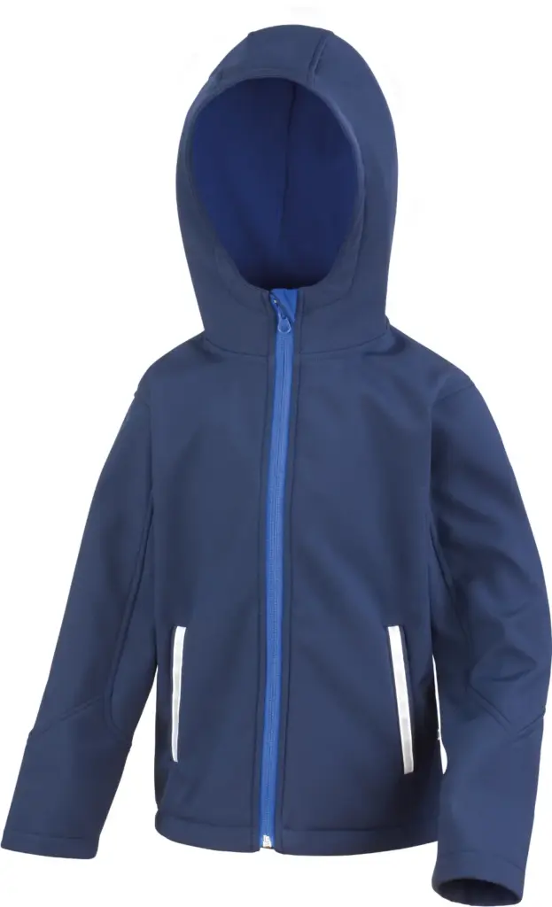 Kids Tx Performance Softshell met capuchon, navy / royal blue — productfoto 5