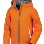 Kids Tx Performance Softshell met capuchon, neon orange — productfoto 6